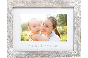 Pearhead Me and My Aunt Photo Frame, Niece or Nephew Family Picture Frame, Gift For Sister or Siblings, Godmother Gift, Baby Keepsake Picture Frame, Nursery Decor, Distressed Gray