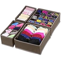 Draw Organizers 4 Set For Underware Bra Ties Socks Grey Drawer