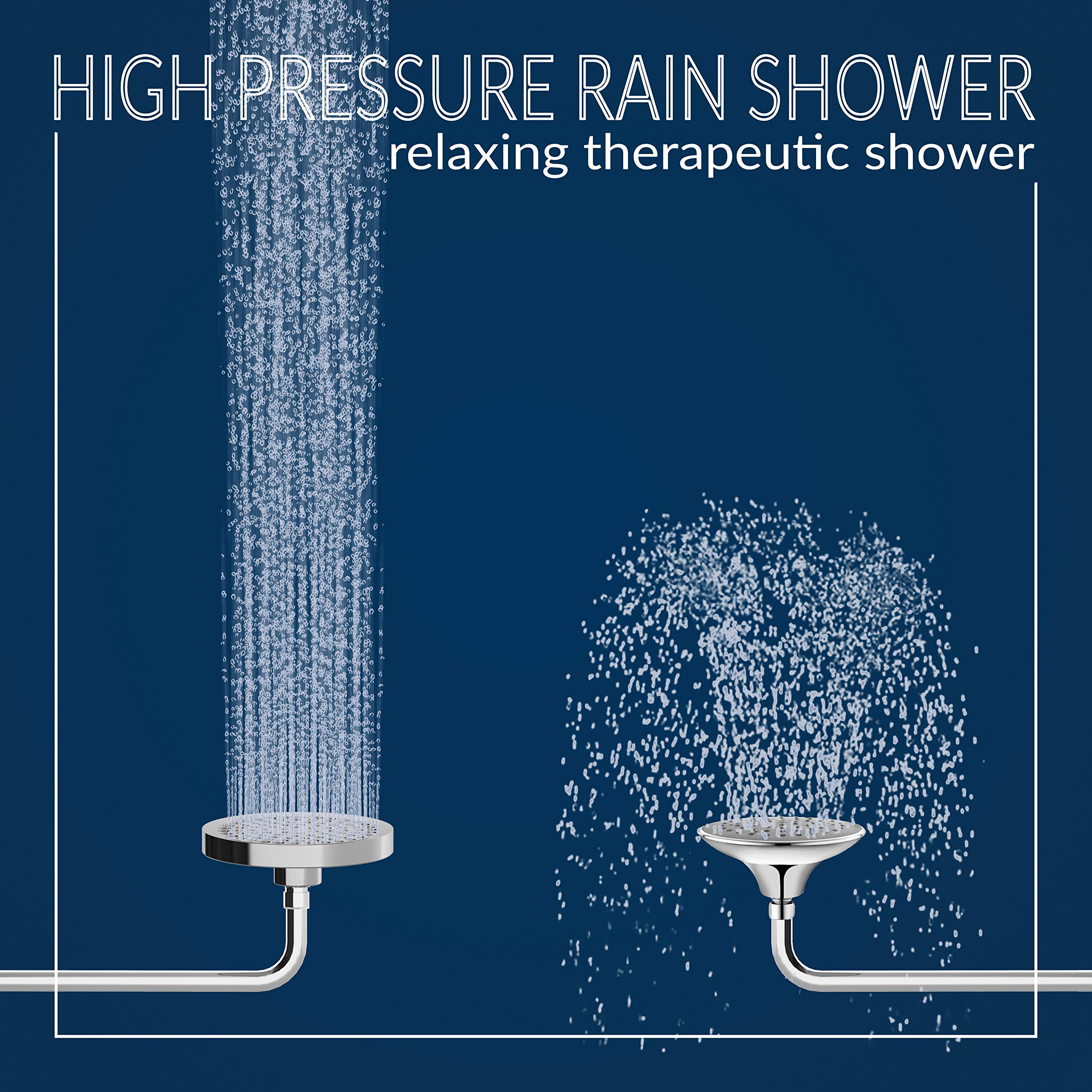 High Pressure  Six Inch  Chrome Appearance  Filter Shower Head - Rainfall  Design Bathroom   Fixtures  for  Waterfall Flow  Effect Showerhead