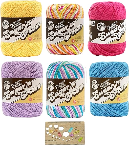 Variety Assortment Lily Sugar'n Cream Yarn 100 Percent