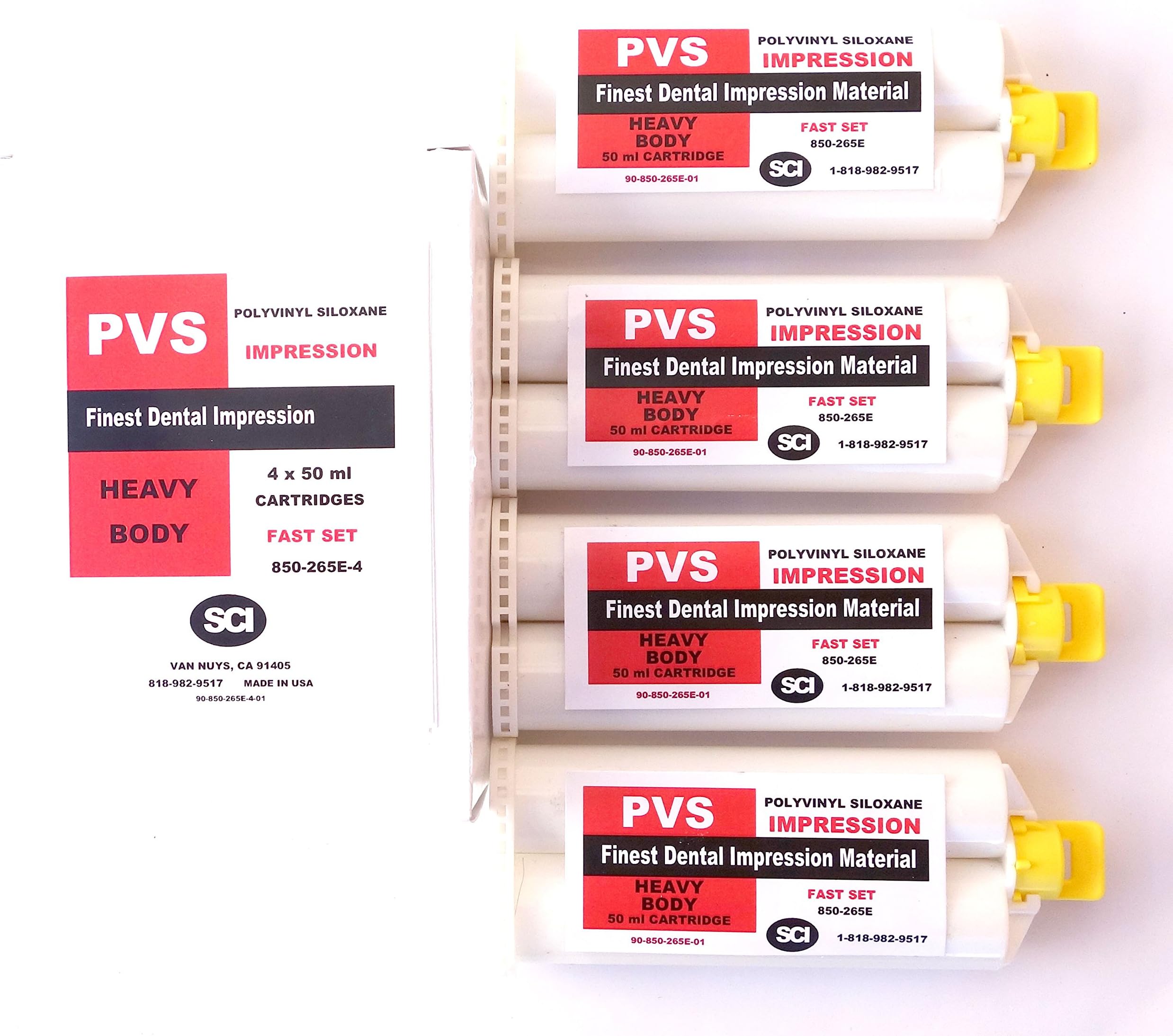 Heavy Body Fast 90 Seconds Set PVS Silicone Impression Cartridge Material 24x50ml (24x50ml)