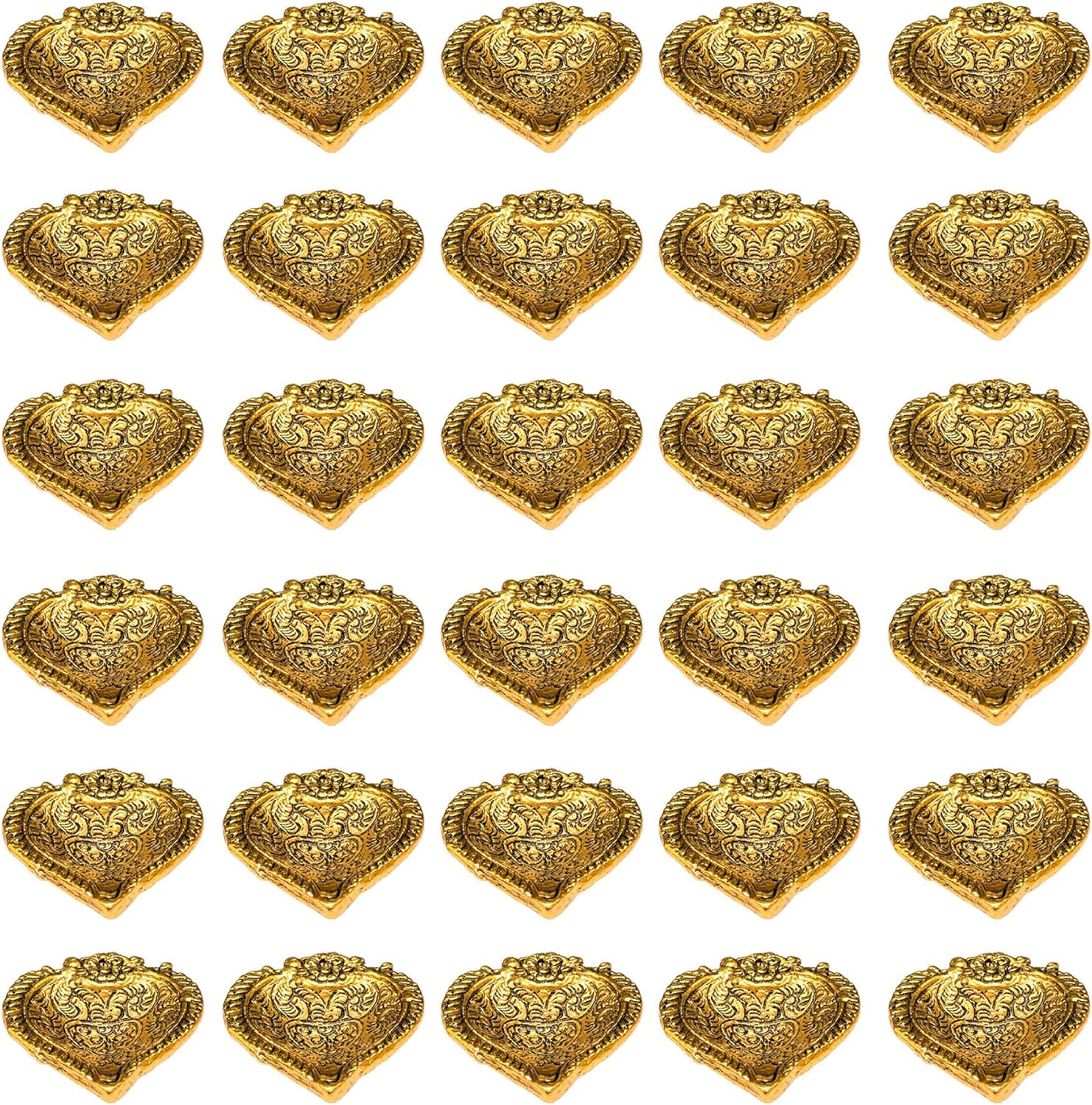 Oil Lamps & Accessories - Wonder Care | Metal Gold Lamp Oil Lamps for Indoor Use Diwali Diya Lamp for Pooja Indian Decor | Home Decor | Pooja Items | Housewarming Diwali Gift | Diwali Decorations for Home (Diya-30pc)