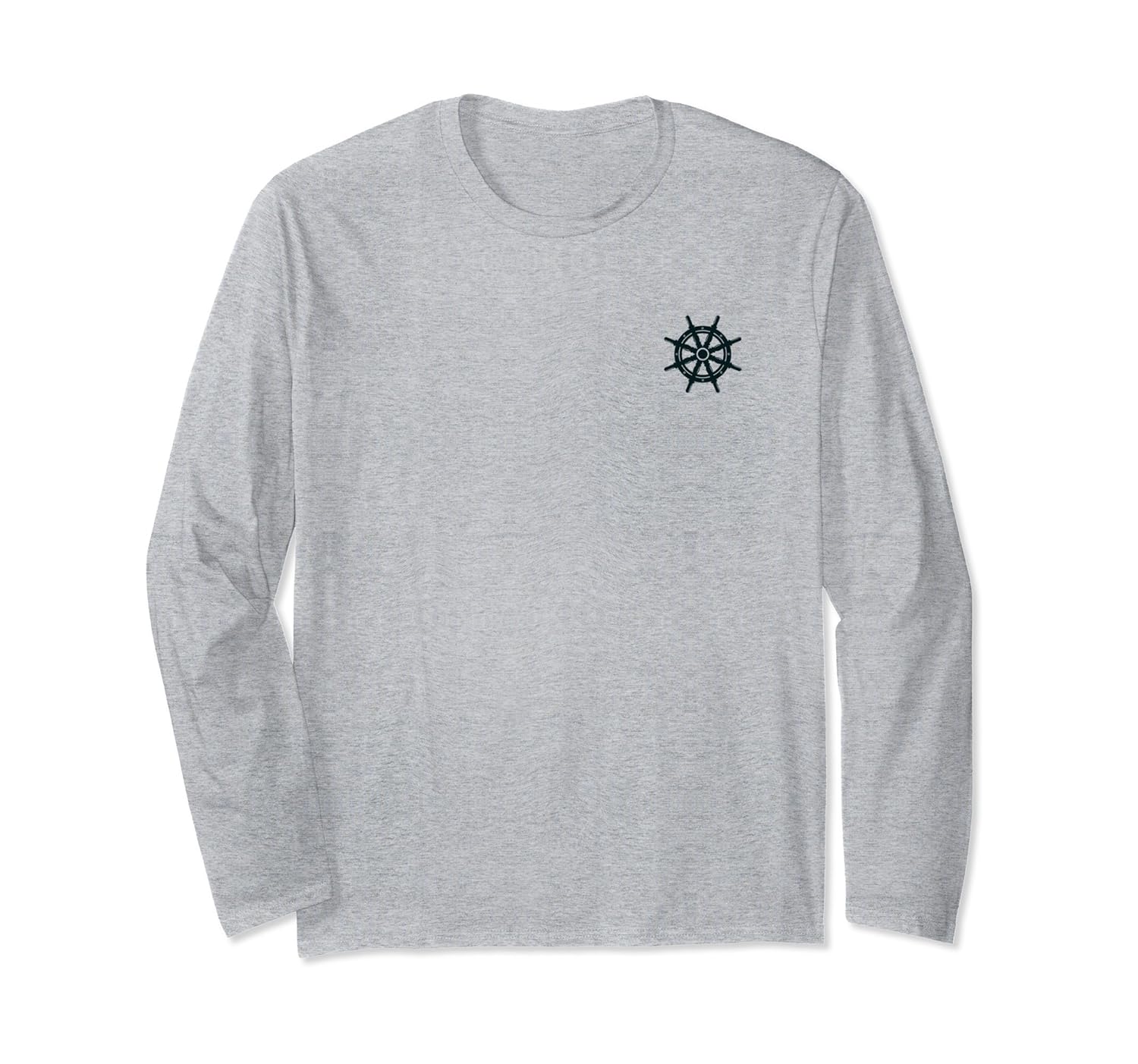 Ship Boat Wheel Nautical Pocket Print Long Sleeve Shirt-anz