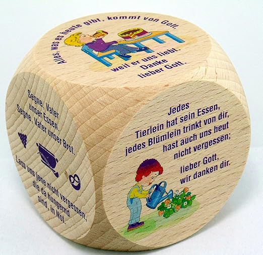 Gebetswürfel Tischgebete für Kinder - Christshop-Version -