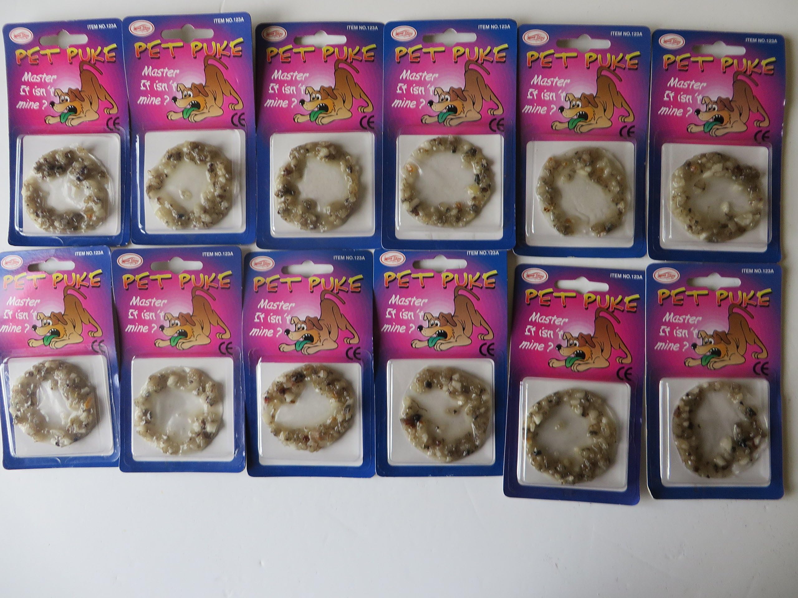 JOKE PET PUKE SICK PACK OF 12 PARTY BAG FILLER