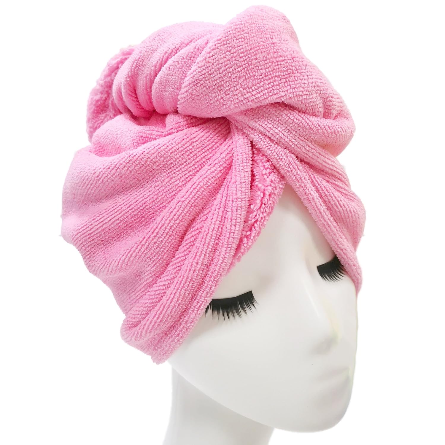 Polyte Microfiber Hair Turban Wrap Drying Towel, 4 Pack (12x28 in, Blue,Pink,Purple,White): Home & Kitchen