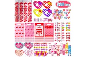 Thuodo 32 Pack Valentines Day Stationery Set for Kids Valentines Day Gift Card School Classroom Exchange Gifts Party Favors Supplies