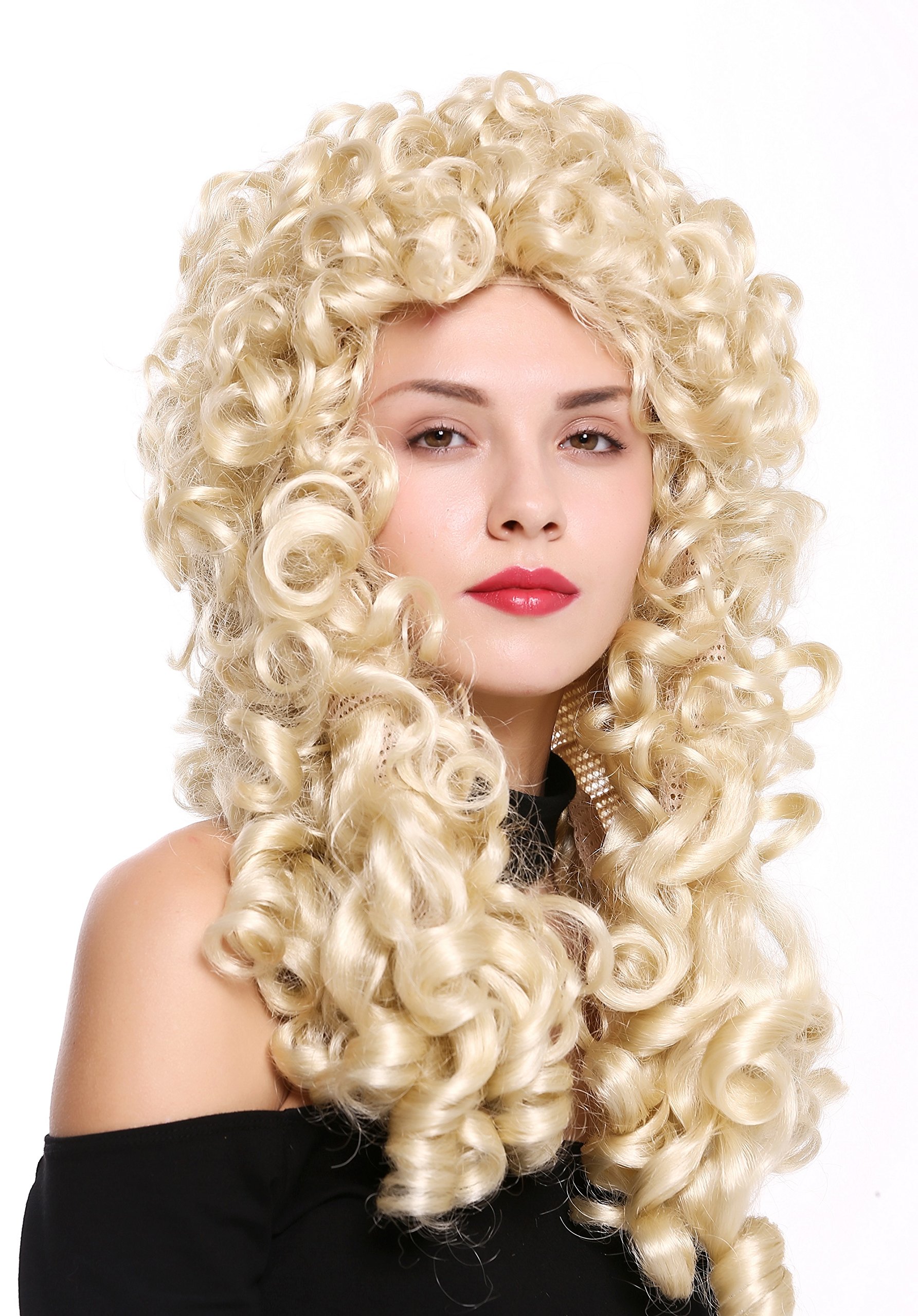 WIG ME UP - B17-2P-B-613 Quality wig women men baroque renaissance king nobleman long curls curly platinum blonde