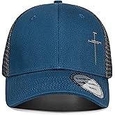 Christian Hats for Men Women,Jesus 3 Nail Cross Hat Christian Religious Gifts for Birthday/Christmas,Black and Silver