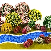 32 Pieces Model Trees 3.5cm - 10cm Mixed Model Tree Train Scenery Architecture Trees Fake Trees for DIY Crafts, Building Model, Scenery Landscape Natural Green