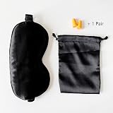 ECHOLLY Sleep Mask 100% Mulberry Silk with Travel Pouch & Ear Plugs (Black) view 6