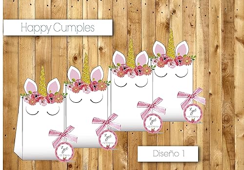 Unicornio Cumpleaños cole /12 cajas Chuches incluidos: Amazon.es: Handmade