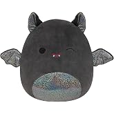 Squishmallows Original 8-Inch Emily Bat with Sparkly Ears and Belly - Medium-Sized Ultrasoft Official Jazwares Plush