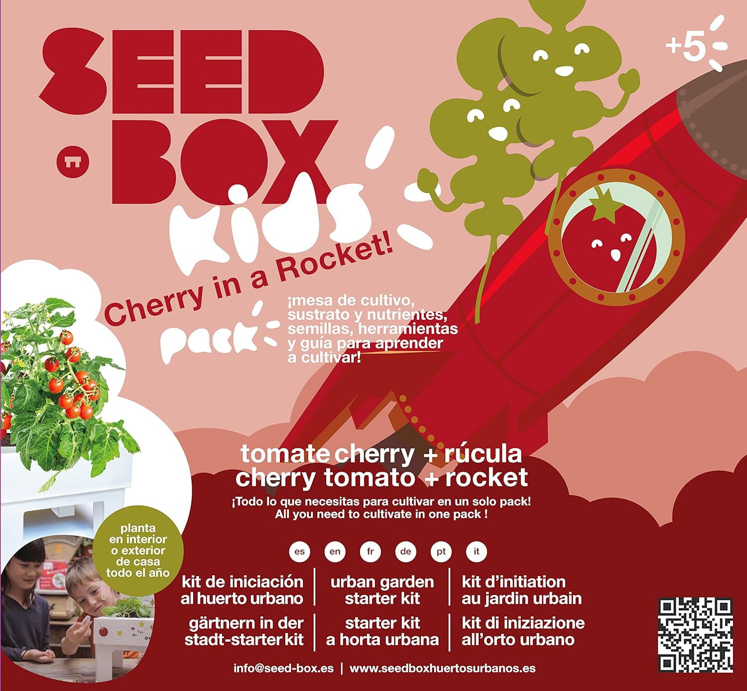 SeedBox SBKCR - Huerto Urbano de Tomates Cherry y rúcula (Kids ...
