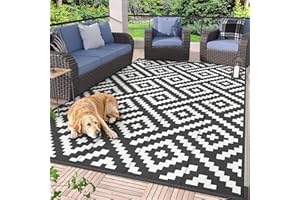 GENIMO 5'x8' Outdoor Rug Waterproof, Reversible Camping Mat, Plastic Straw Rugs for Patio, RV, Camper, Balcony, Backyard, Pic