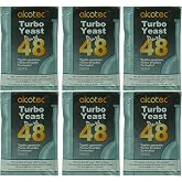 Alcotec 48 Hour Turbo Yeast | Brewers Yeast Powder| Wine Yeast for Wine Making | Dry Yeast | nutritional yeast | (6 Packs)