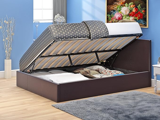 PANANASTORE 3FT Single Ottoman Bed, Hydraulic Side Gas Lift Storage