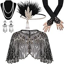 SWEETV 1920s Flapper Accessories Set For Women