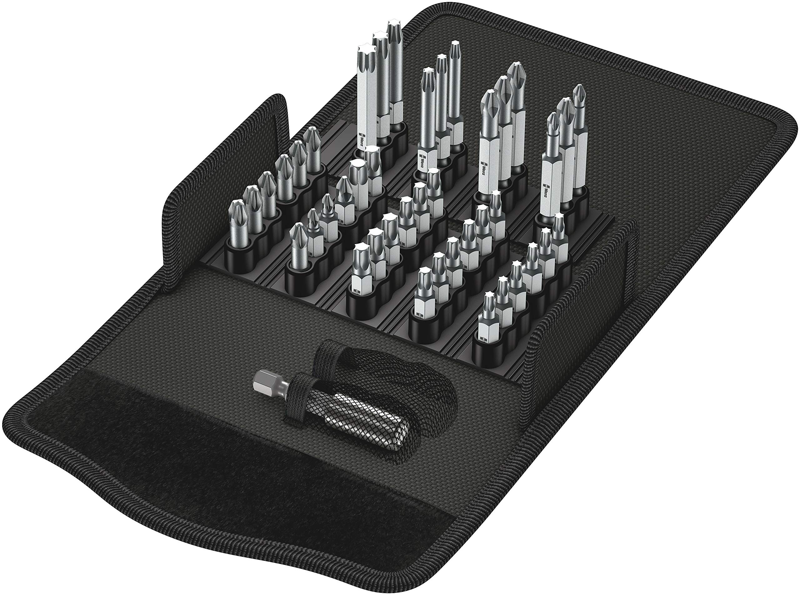 Wera 05057450001 Bit-Safe 43 Universal 1 Comprehensive Standard Bits and Holder Set in Pouch (43-Piece)