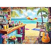 500 Piece Puzzle for Adults, Vacation Jigsaw Puzzle, Seaside Bar Puzzles 500 Pieces Birthday Party for Family Adults Funny Puzzle, Fun and Challenging Family Games 20.5&times;15 in
