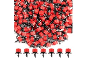 AUGHOA 120 PCS Irrigation Drippers Sprinklers,1/4 Inch Drip Emitters, 360 Degree Adjustable Flow Dripper, 8-Hole Irrigation Nozzles for Flower Plant Watering System
