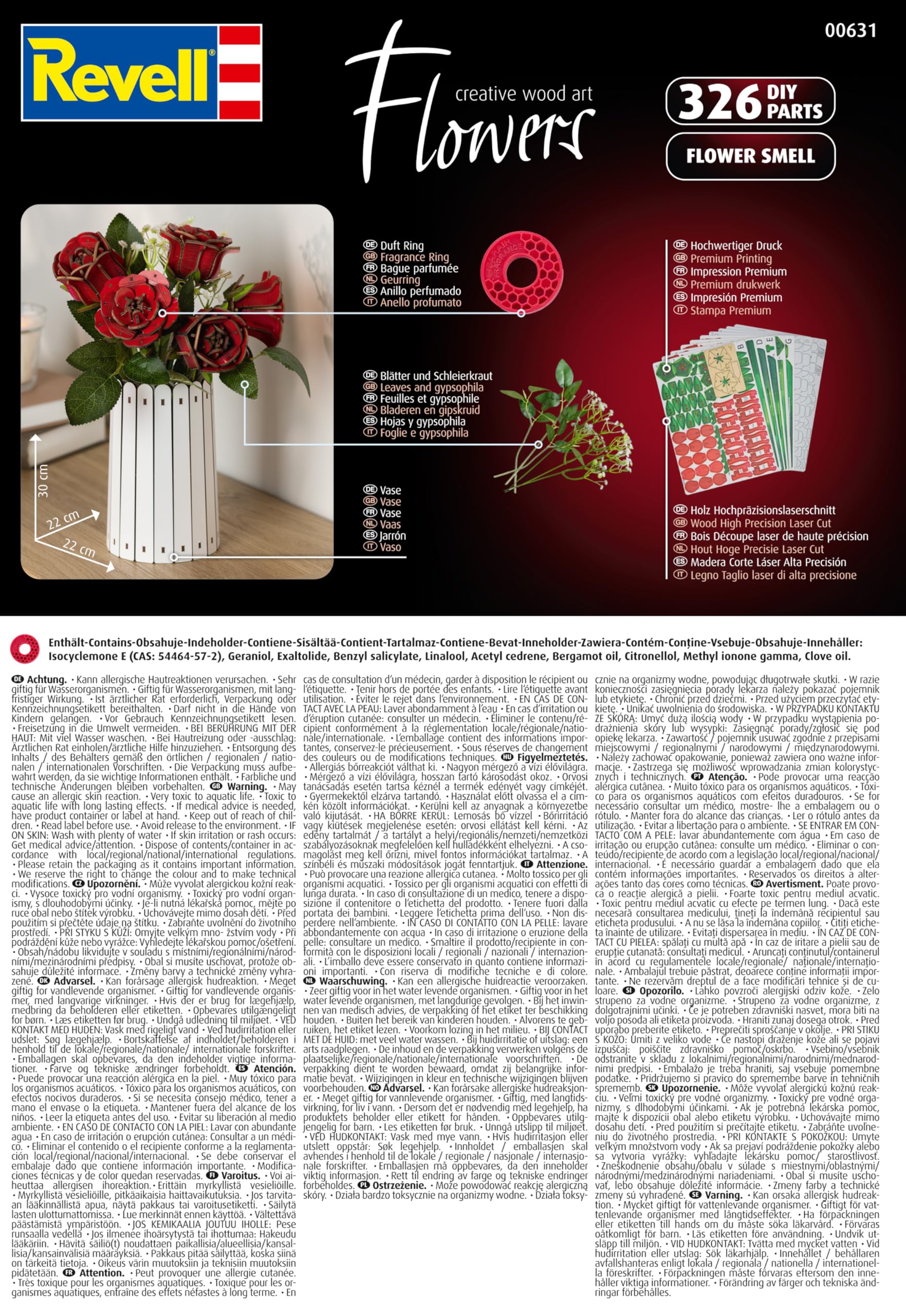 Revell Dream of Roses Ewiger Rosenstrauß aus Holz, Blumen aus Holz zum Zusammenbauen mit Vase und Duftring, DIY Blumen Deko, Romantische Geschenkidee 7