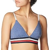 Tommy Hilfiger Womens Cotton Mesh Triangle Bralette Bra
