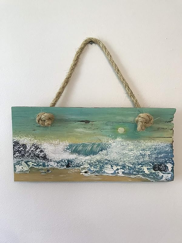 Amazon Com Ocean Sunrise Hand Made Barn Wood Painting Handmade