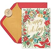 Papyrus Boxed Christmas Cards with Envelopes, Warm Wishes, Wreath (14-Count)
