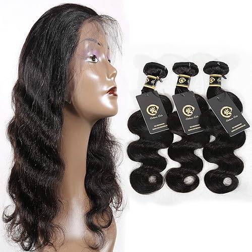 HZSHMM 10A Grade Brazilian Hair Body Wave 3 Bundles 300g 12〞14〞16〞Natural Black 100% Unprocessed Virgin Body Wave Human Hair Weaves Hair Weft Hair Extensions