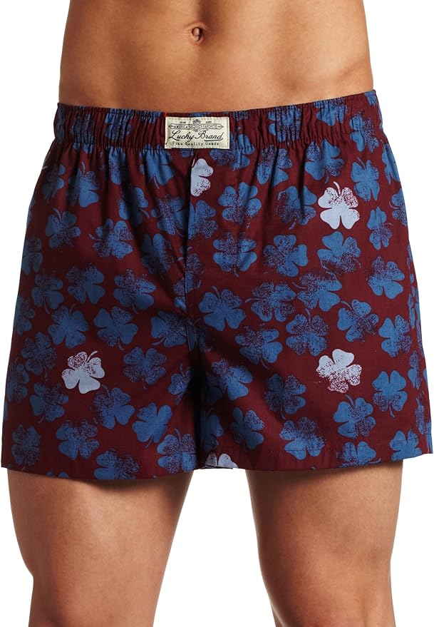 Lucky Brand Men's Woven Boxer, Clover, Large at Amazon Men