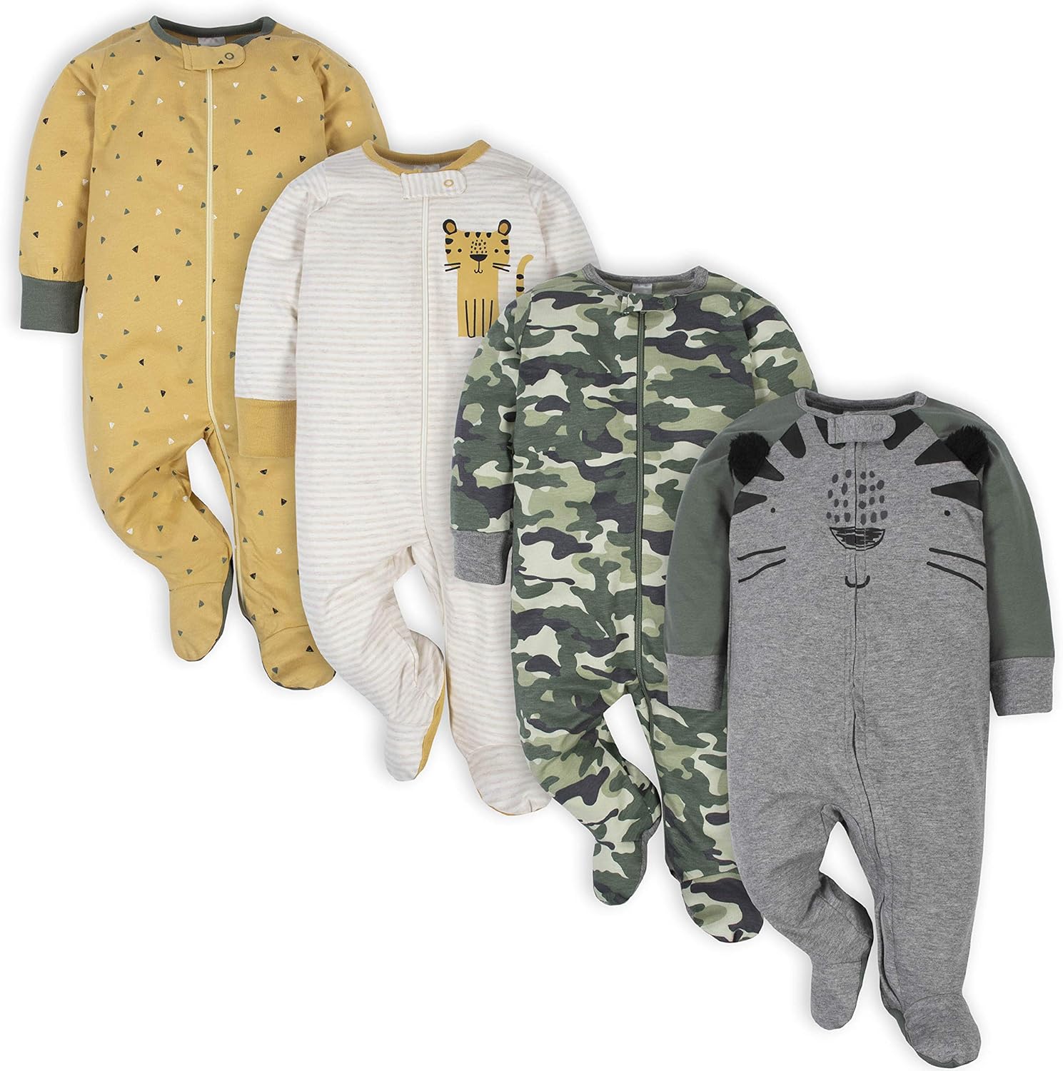 Gerber Baby Boys' 4 Pack Sleep N' Play Footie: Clothing