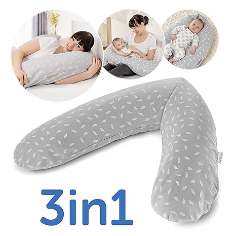 Theraline Stillkissen Original 190 cm - Füllung: leise EPS Mikroperlen, Bezug: 100% Baumwolle, abnehmbar | Lagerungskissen wa