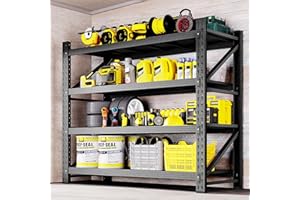 BYNSOE 48" W Storage Shelves 3000lbs Garage Metal Shelving Heavy Duty Garage Shelves Adjustable Storage Shelves for Industrial, Factory,48" W X 24" D X 69" H