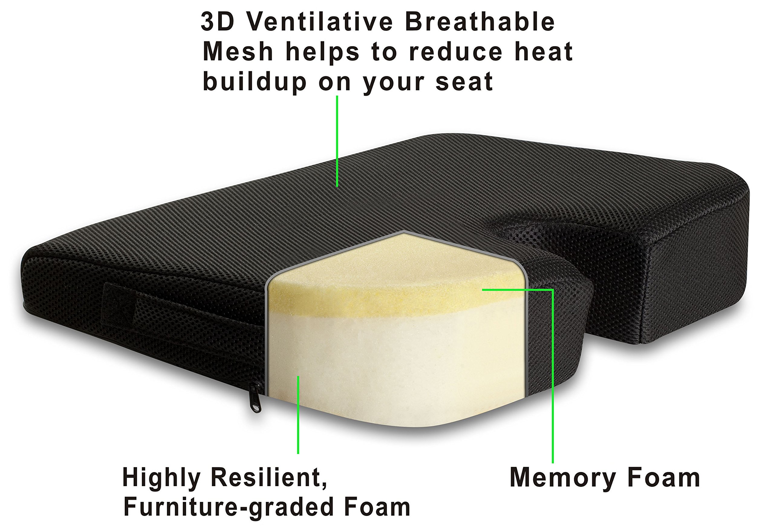 TravelMate Large MediumFIRM Wellness Seat Cushion 17 x 13 x 3 inches