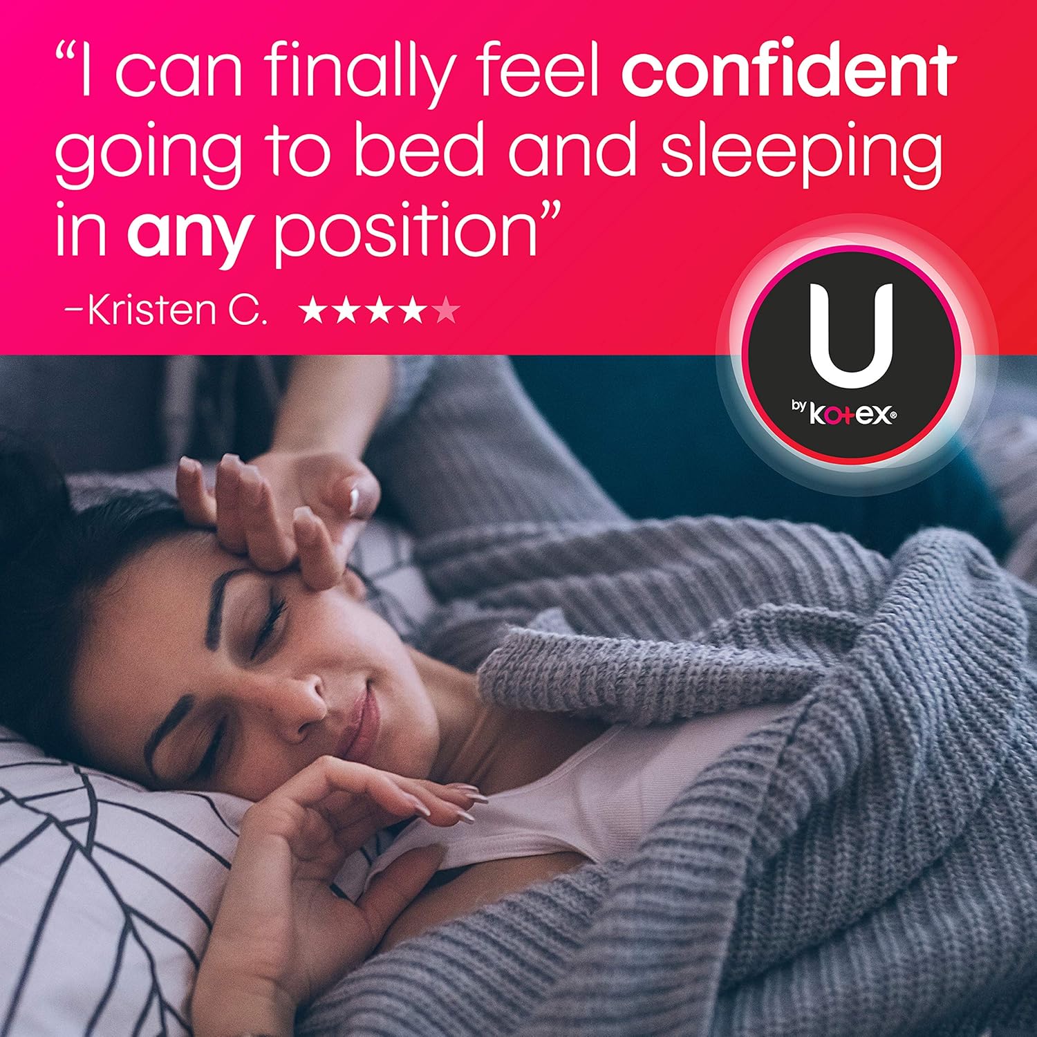 U by Kotex Security Feminine Maxi Pad with Wings, Overnight, Extra Heavy, Unscented, 24 Count (2 Packs of 12) (Packaging May Vary): Health & Personal Care