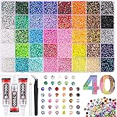 40000Pcs 40 Colors Jelly Rhinestones for Bedazzling, 3mm Multicolor Resin Flatback Gems for Diamond Art, Bedazzler Kit with 3Pcs 10ml B7000 Jewelry Glue for Crafting Book Shoes Nail Art