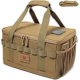 Lemubeane Tactical Camping Storage Bag 18L Tactical Utility Tote Bag Camping Cookware Organizer Trunk Organizer (Khaki)