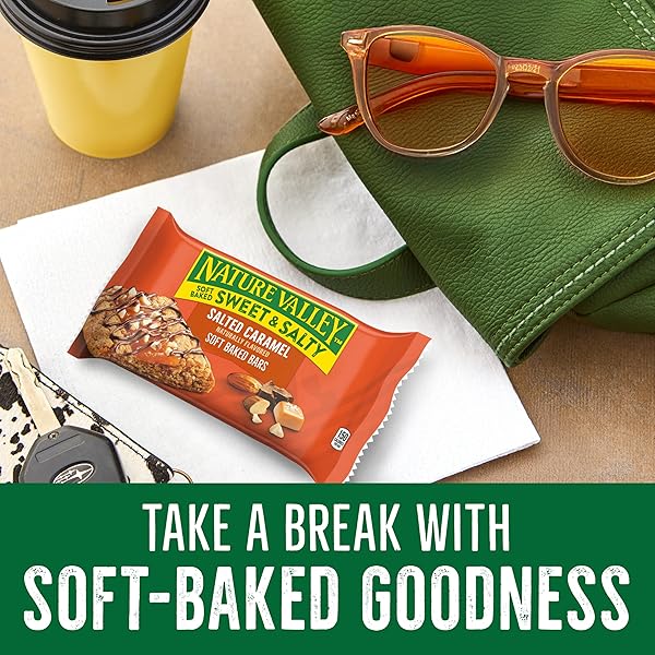 NATURE VALLEY SOFT BAKED SWEET AND SALTY BARS, SALTED CARAMEL, MADE WITH WHOLE GRAIN, 5 BARS, 6.2 OZ
