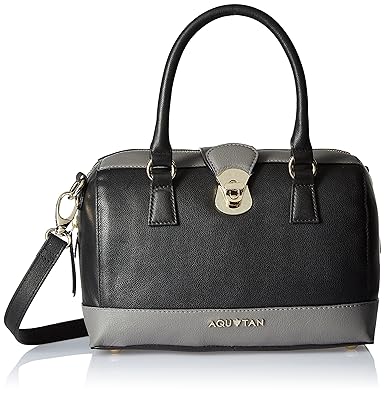 Aquatan Womens The Bombshell Medium Leather Bowler Grey and Black AT-M-24