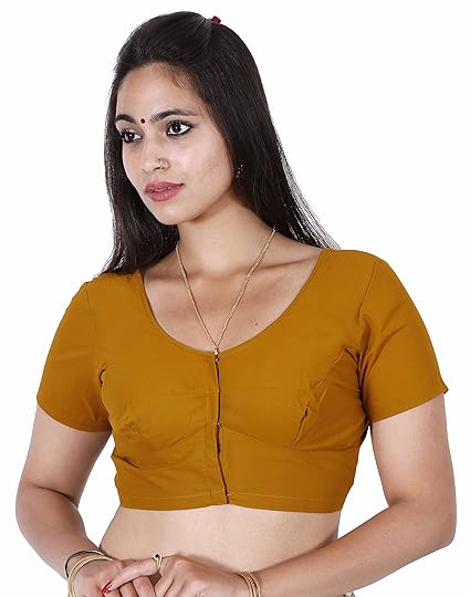 Women's Stitched Readymade 2by2 blouse,Color Mustard