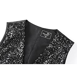 Pixiemain Mens Sequin Vest Christmas Party Formal