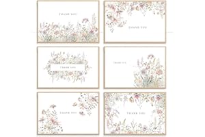 SLAPAFLIFE Floral Thank You Cards with Envelopes,48Pack - 4x6 Inches Thank You Notes with envelope and stickers,baby shower thank you cards,Thank you cards for baby shower,wedding,Birthday