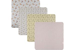 Disney Baby 4-Pack Receiving Blankets — 100% Cotton Flannel, 28" x 28" — Available in Mickey, Minnie, Pooh, Stitch or Angel —