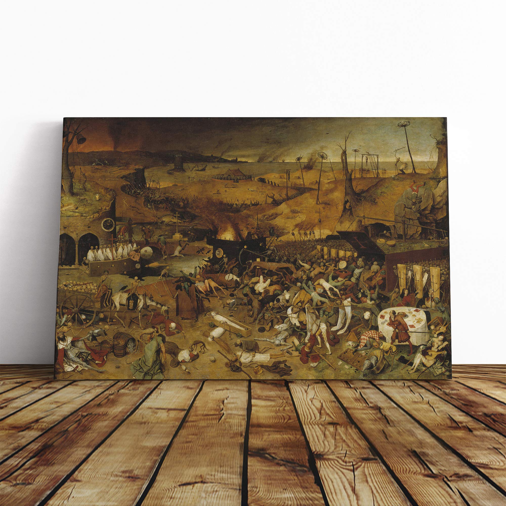 Pieter Bruegel The Elder The Triumph of Death Canvas Print | Gallery Wrapped 30mm Frame Wall Art | 20x14 inches | Ready to Hang | Modern Picture | Living Room Bedroom Lounge Office