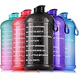 Hydration Nation 1 Gallon Water Bottle Motivational Time Reminder - Large 128oz Gallon Water Jug - Leak Proof Gallon Jug with