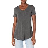 Amazon Essentials Women's Relaxed-Fit Short-Sleeve V-Neck Tunic (Available in Plus Size)