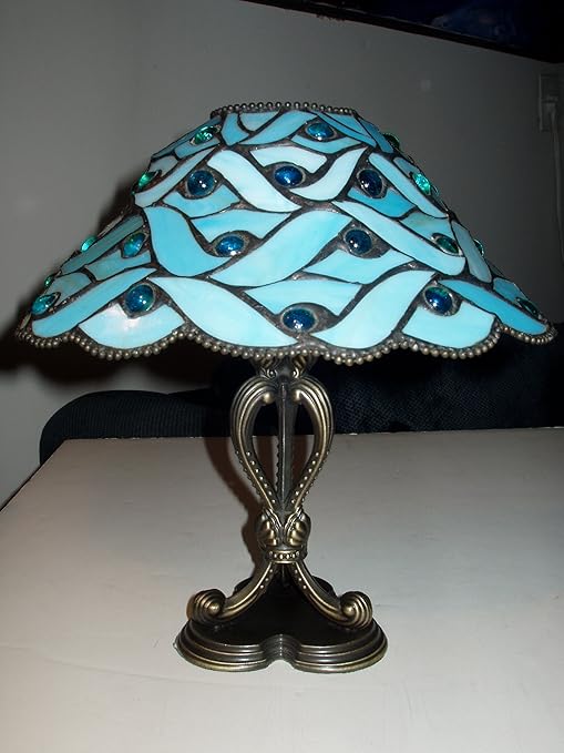 PartyLite Spring Water Blue Stained Glass Candle Lamp Amazon.ca Home