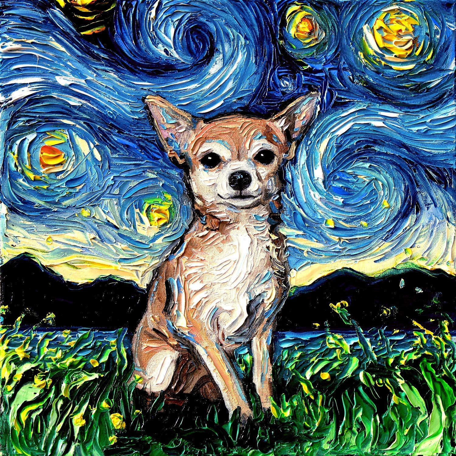 chihuahua paintings on canvas