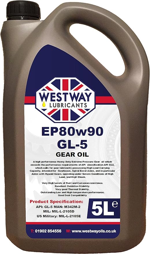 EP80w90 GL5 Gear Oil EP 80w90 5L Amazon.co.uk Car & Motorbike